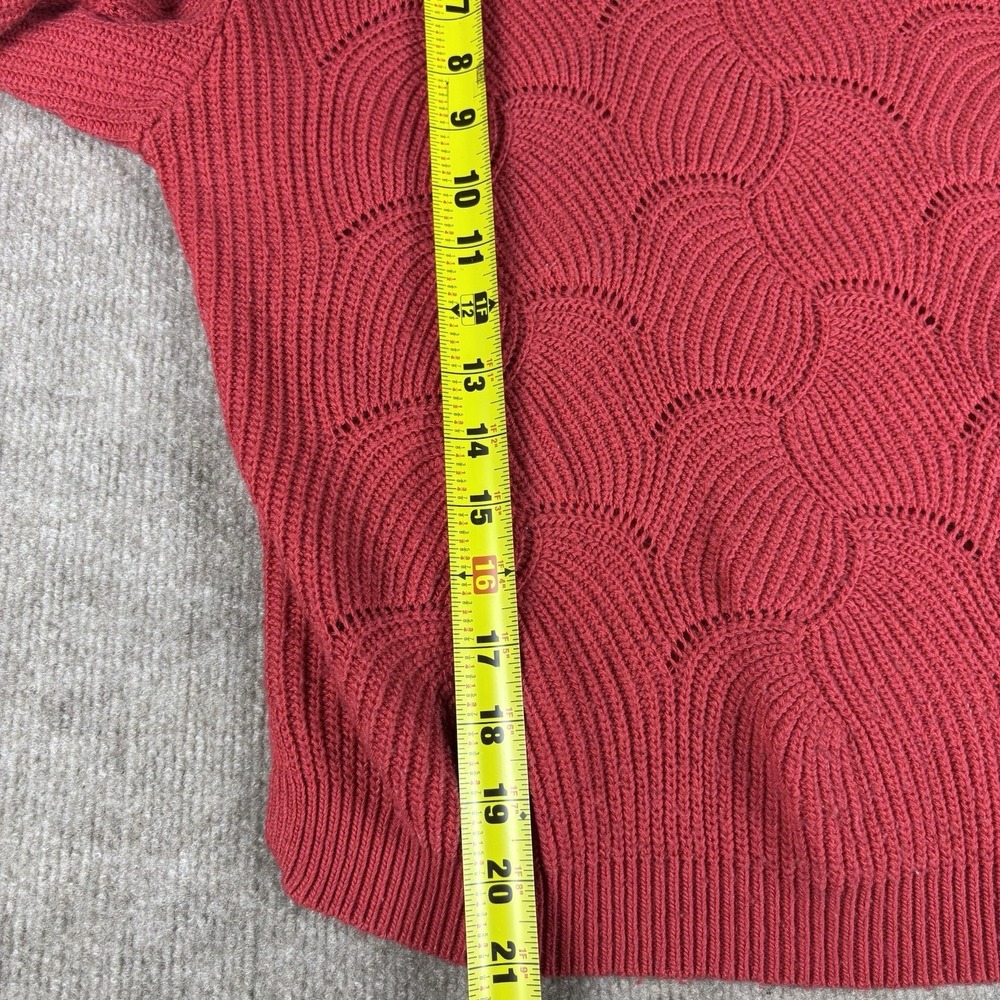Marine Layer Womens Small Pink/Red Textured Knit Crewneck Sweater Casual - Picture 6 of 8